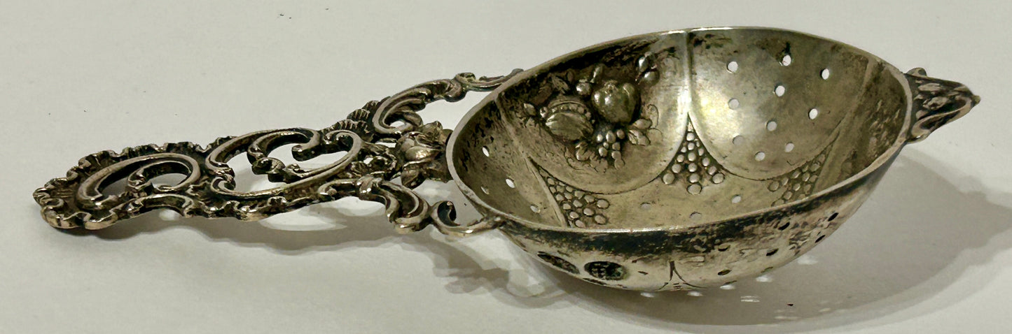 SILVER STRAINER ORNATE ANTIQUE