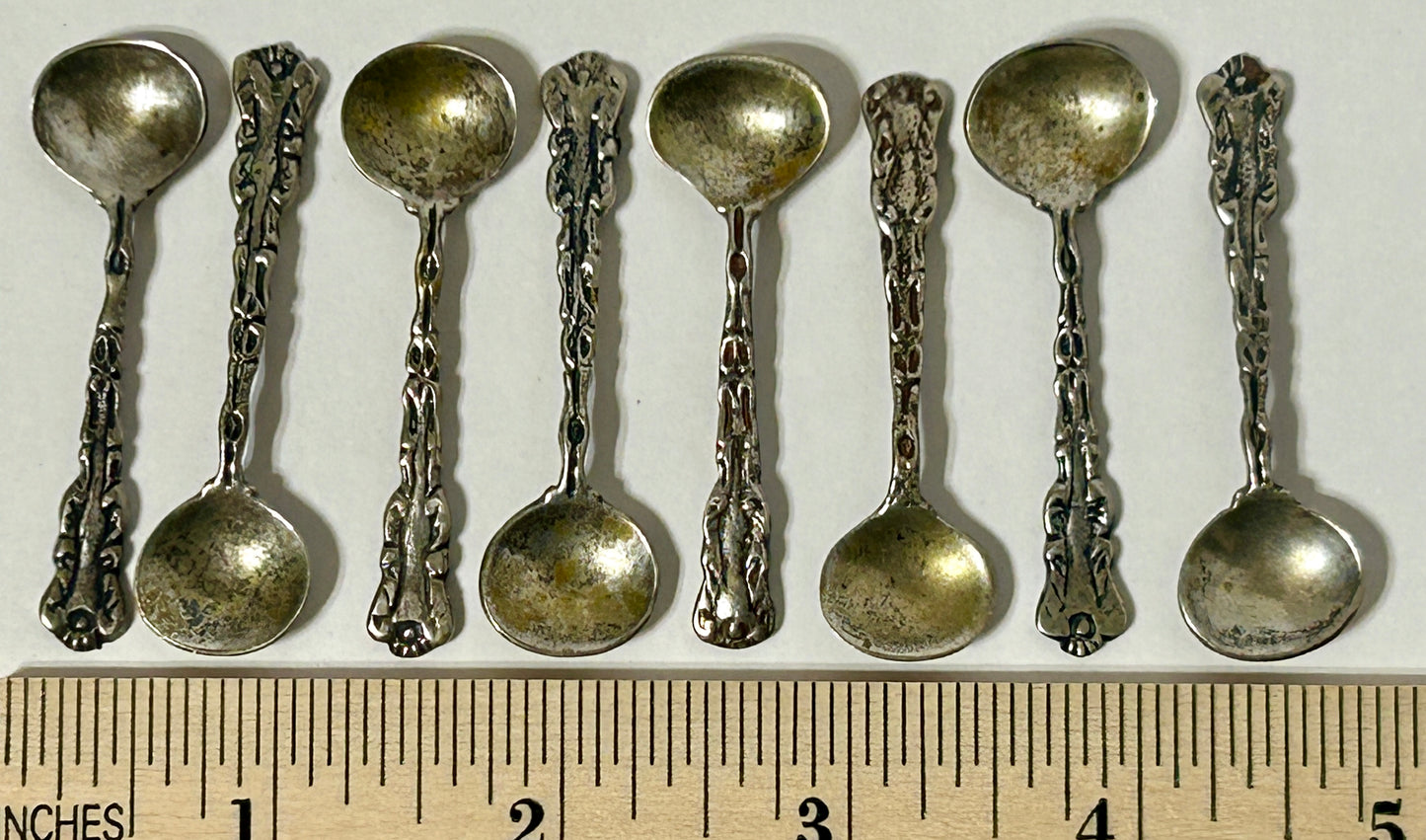 MEXICAN STERLING SILVER SET OF SALT SPOONS