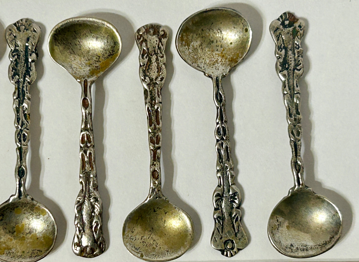 MEXICAN STERLING SILVER SET OF SALT SPOONS