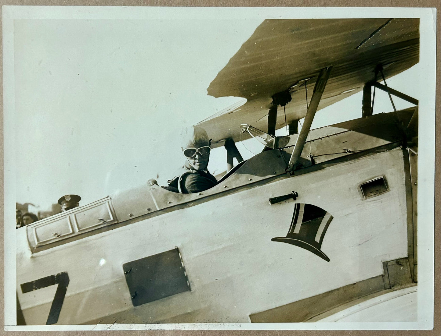 CHARLES LINDBERG SITTING IN COCKPIT OH HIS NAVY "HIGH HAT" STUNT AIRPLANE IN 1929 NEWS PHOTO