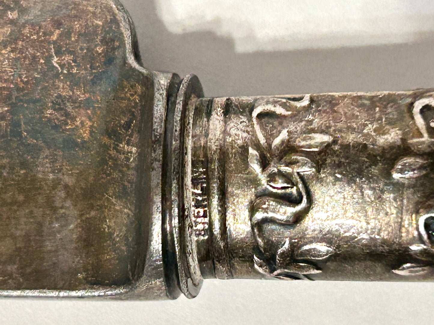 STERLING AND MOTHER OF PEARL HANDLED ANTIQUE SET OF TWELVE FORKS AND KNIVES