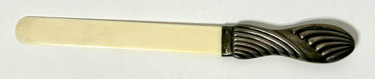 STERLING SILVER AND IVORY ANTIQUE PAGE TURNER