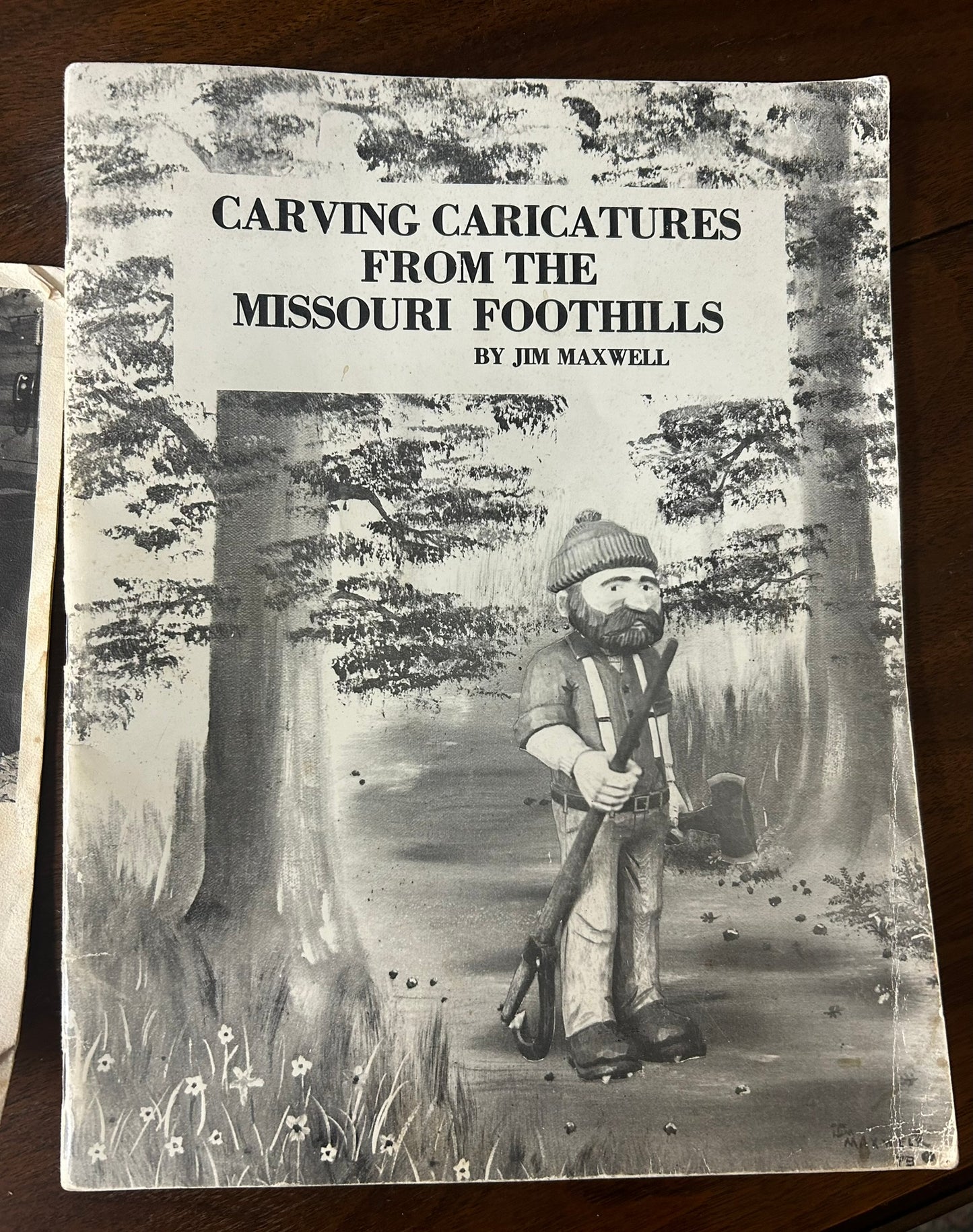 JIM MAXWELL WOOD CARVING OF OLD MINER