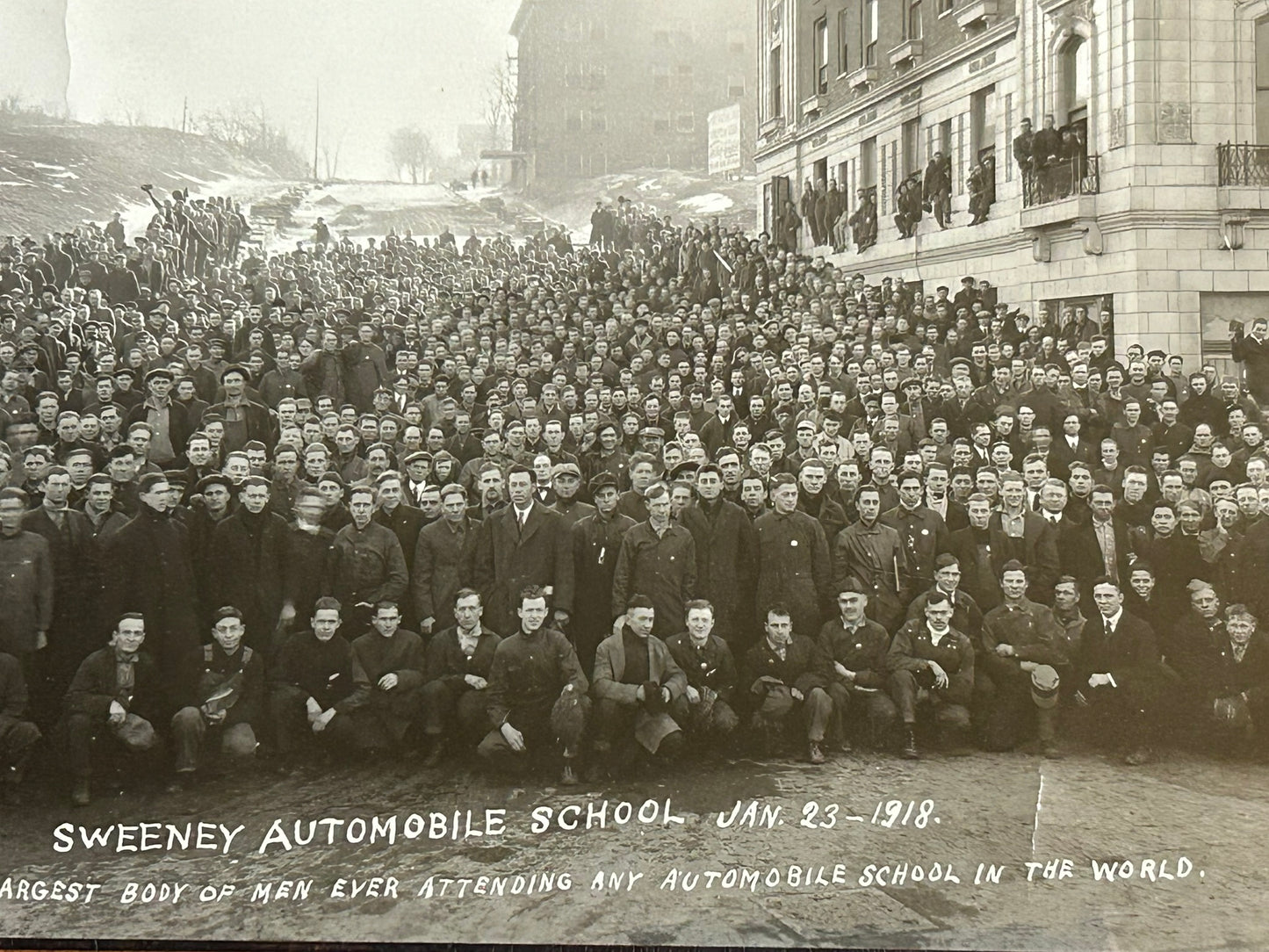 SWEENEY AUTOMOBILE SCHOOL, KANSAS CITY 1918 PHOTOGRAPH
