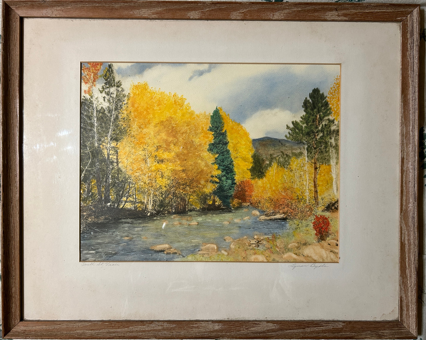 LYMAN BYXBE SIGNED COLORED PRINT OF SOUTH ST. VRAIN, COLORADO