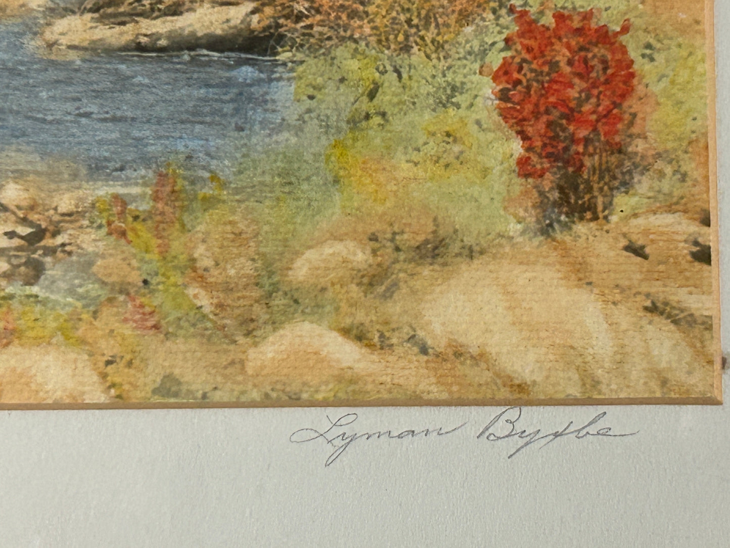 LYMAN BYXBE SIGNED COLORED PRINT OF SOUTH ST. VRAIN, COLORADO