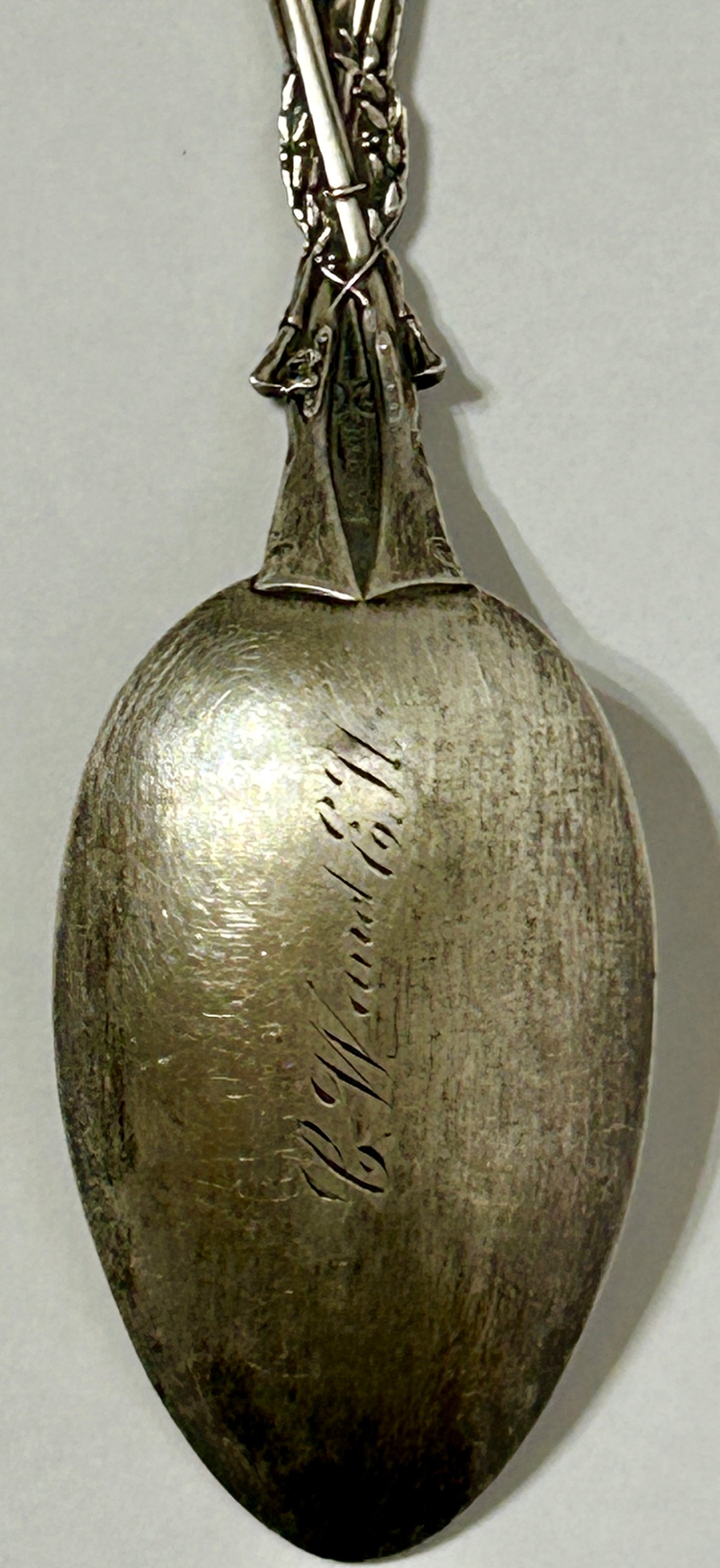 STERLING SILVER COWBOY AND NATIVE AMERICAN FIGURAL SPOON GREEN RIVER WYOMING