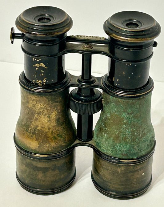BINOCULARS ANTIQUE PAIR CAMPAIGN AND MARINE