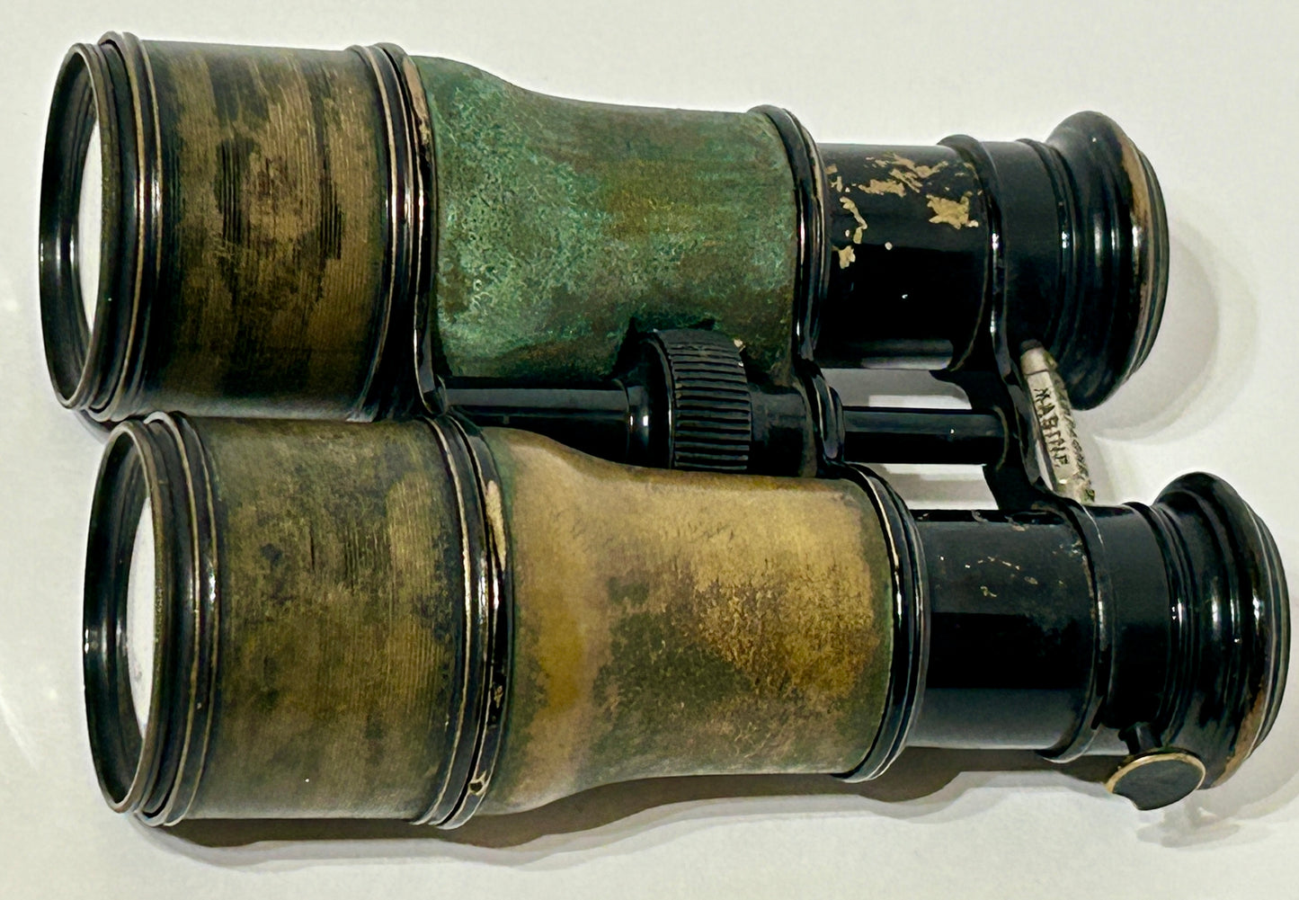 BINOCULARS ANTIQUE PAIR CAMPAIGN AND MARINE