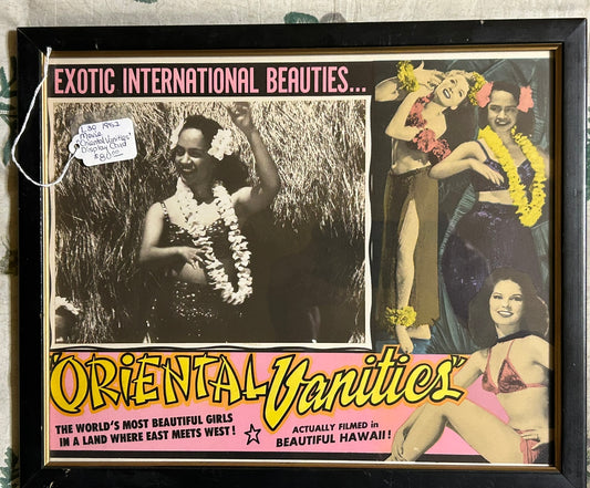 MOVIE DISPLAY CARD FOR 1952 MOVIE "ORIENTAL VANITIES" HAWAII BEAUTIFUL GIRLS