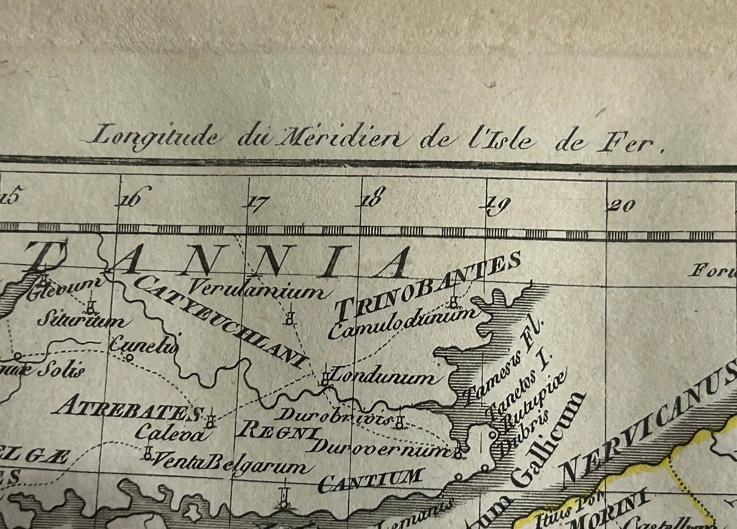1700'S MAP OF FRANCE IN ANCIENT ROMAN TIMES