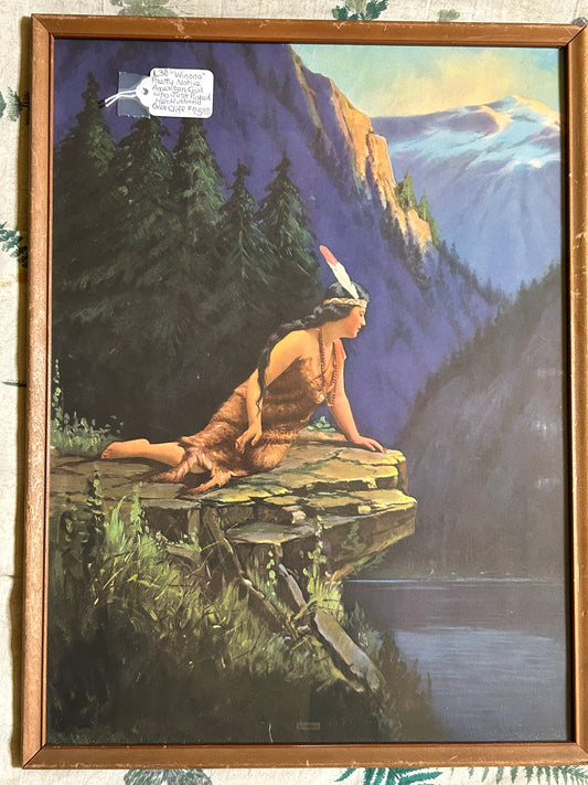 NATIVE AMERICAN GIRL PRINT OF "WINONA" 1920'S ERA