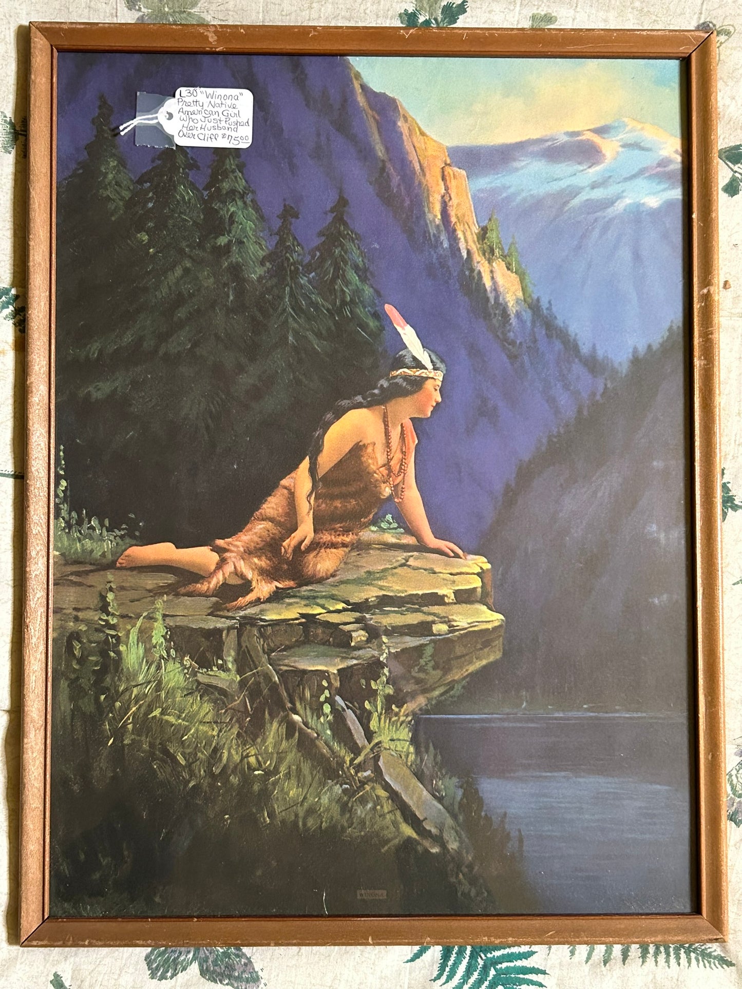 NATIVE AMERICAN GIRL PRINT OF "WINONA" 1920'S ERA