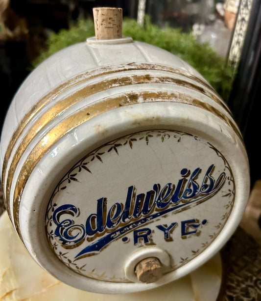 EDELWEISS RYE POTTERY ANTIQUE KEG