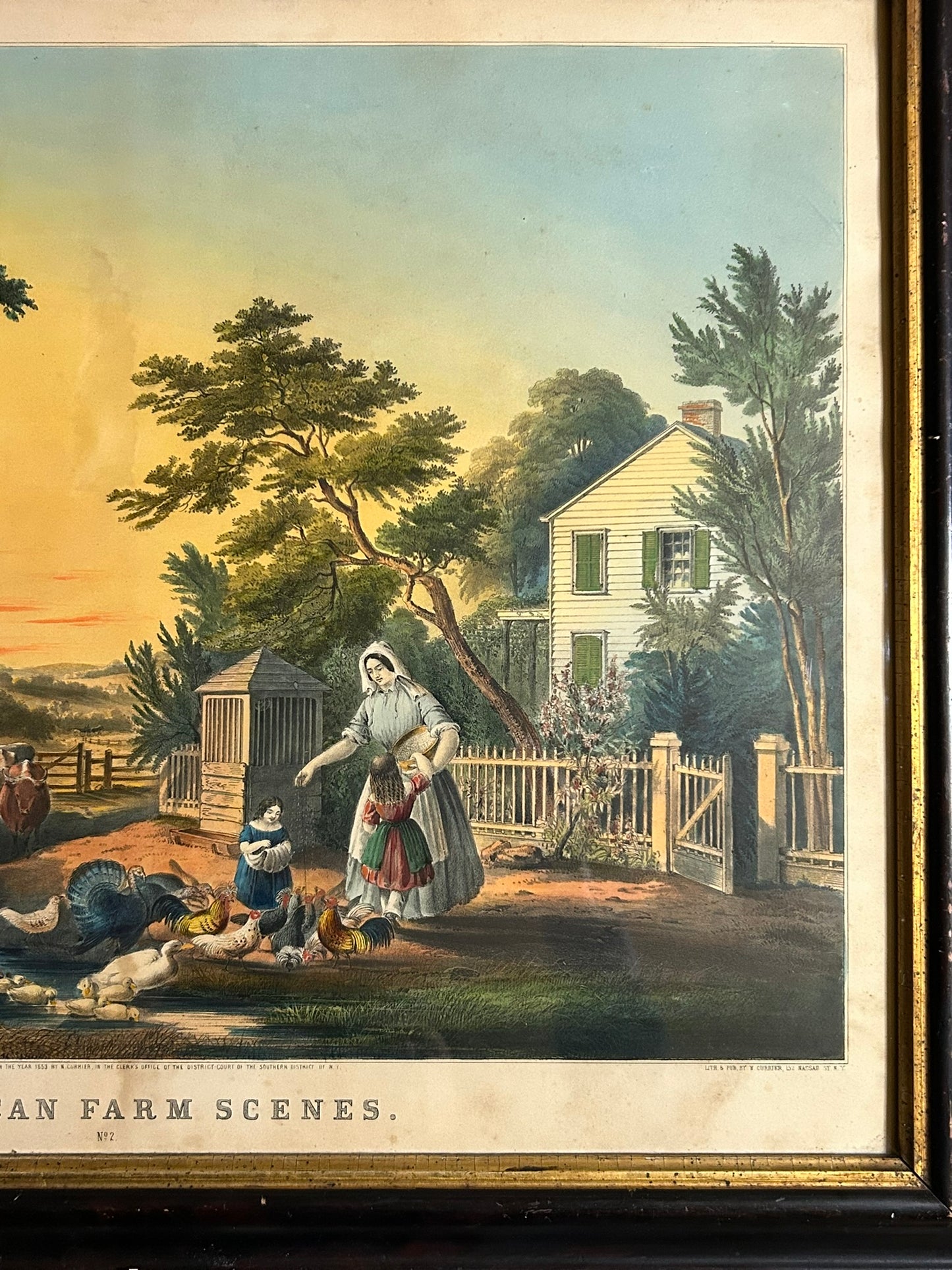 CURRIER & IVES "AMERICAN FARM SCENE" 20" X 26" WITHOUT FRAME