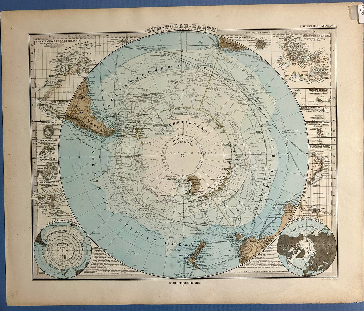 STIELER'S MAP OF POLAR REGION 1879