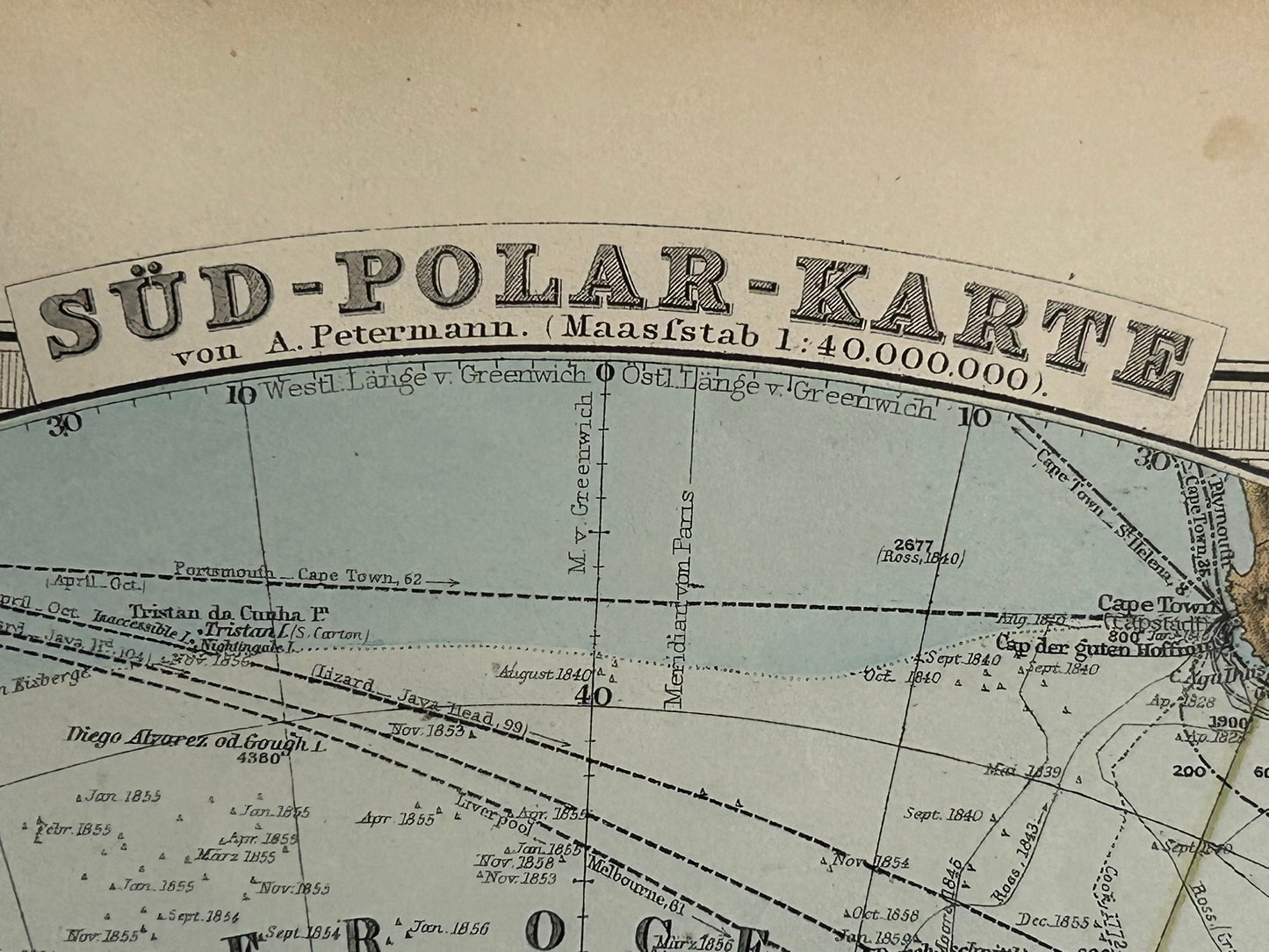 STIELER'S MAP OF POLAR REGION 1879