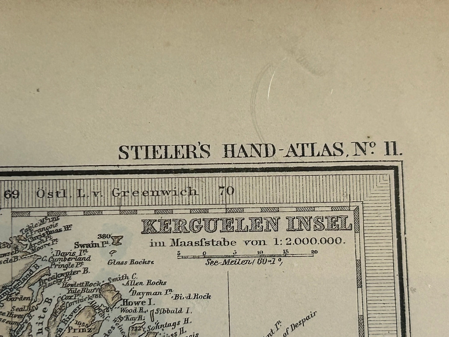 STIELER'S MAP OF POLAR REGION 1879