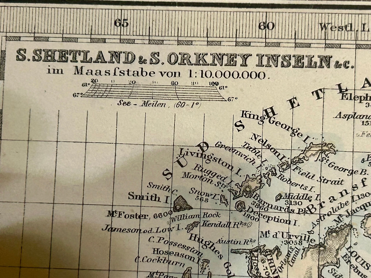 STIELER'S MAP OF POLAR REGION 1879