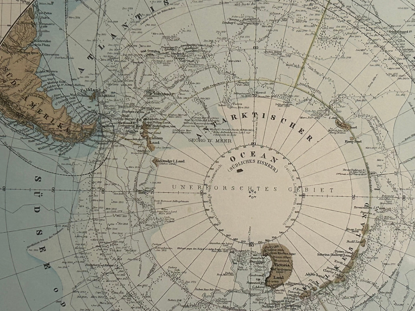 STIELER'S MAP OF POLAR REGION 1879
