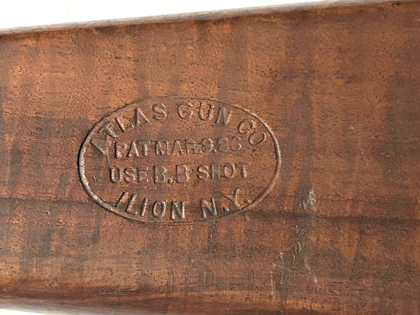 ANTIQUE AIR RIFLE ATLAS MODEL 1885 AIR RIFLE WITH STOCK STAMP