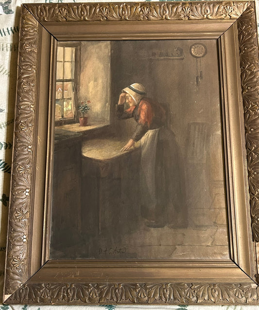 DAVID ADOLF CONSTANT ARTZ 1837-1890 WATERCOLOR OF WOMAN