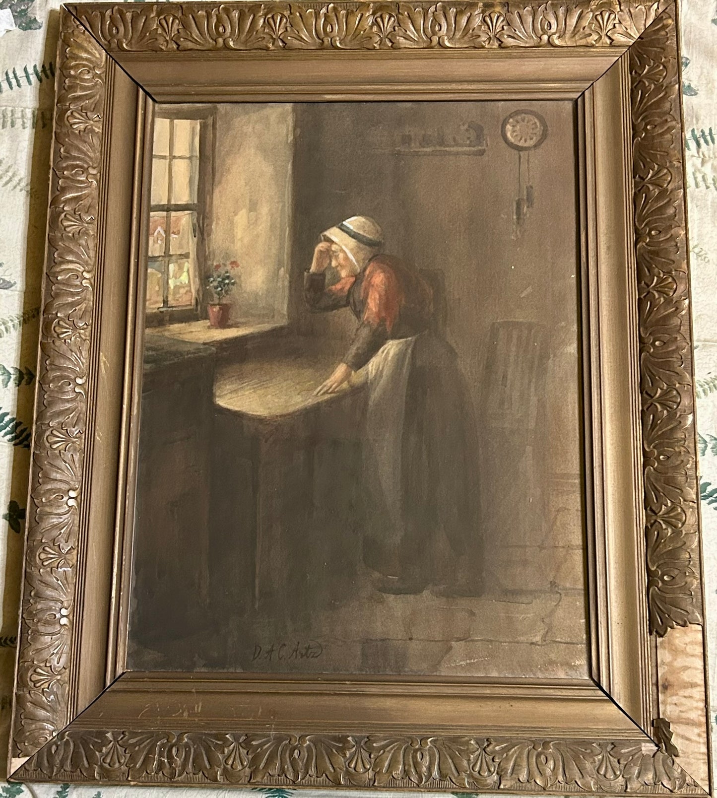 DAVID ADOLF CONSTANT ARTZ 1837-1890 WATERCOLOR OF WOMAN