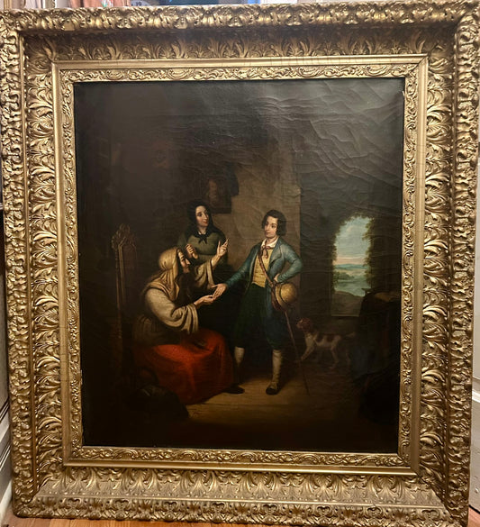 FRIEDRICH AUGUST ZIMMERMANN 1805-1876 GERMAN FORTUNE TELLER SCENE PAINTING