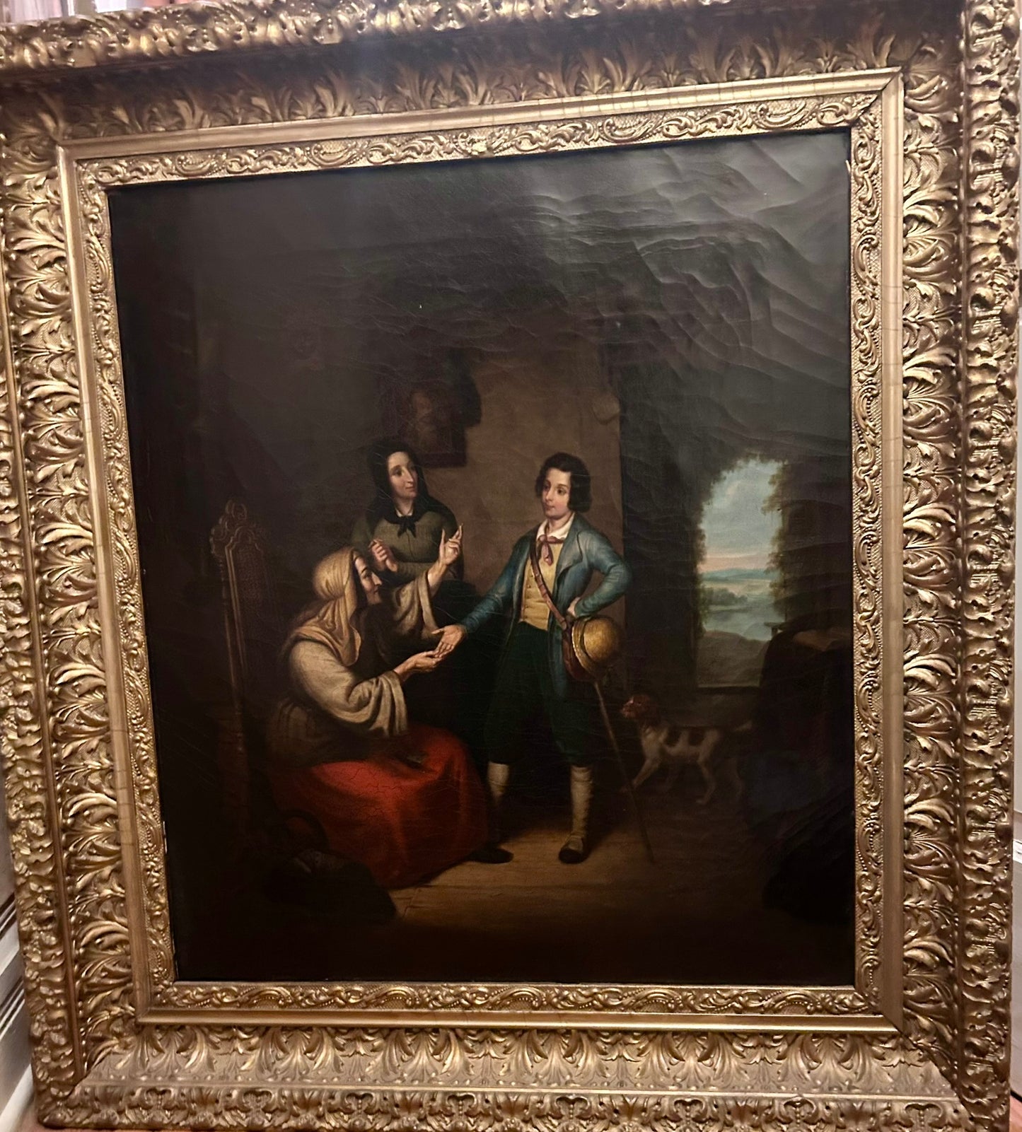 FRIEDRICH AUGUST ZIMMERMANN 1805-1876 GERMAN FORTUNE TELLER SCENE PAINTING