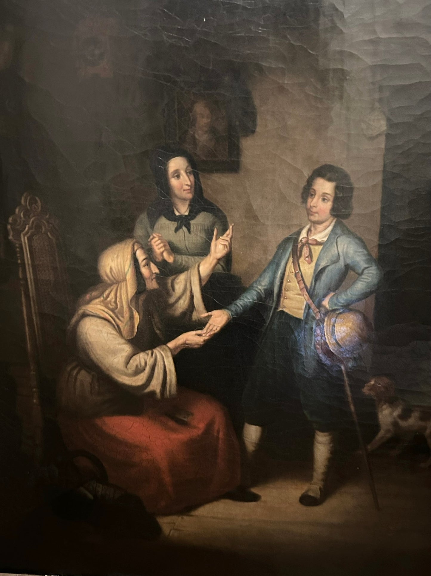 FRIEDRICH AUGUST ZIMMERMANN 1805-1876 GERMAN FORTUNE TELLER SCENE PAINTING