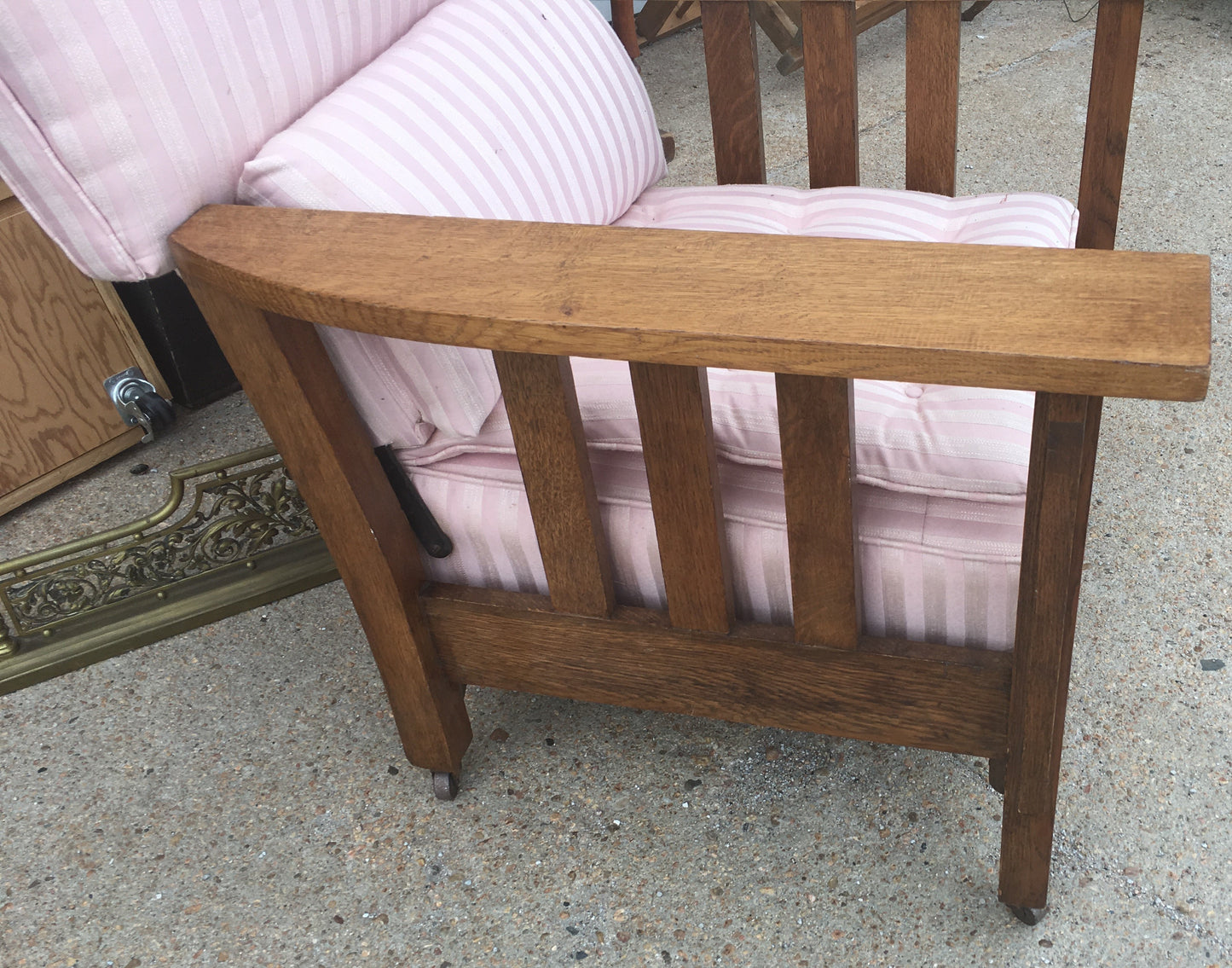 ARTS AND CRAFTS EARLY 1900's OAK MISSION ARMCHAIR