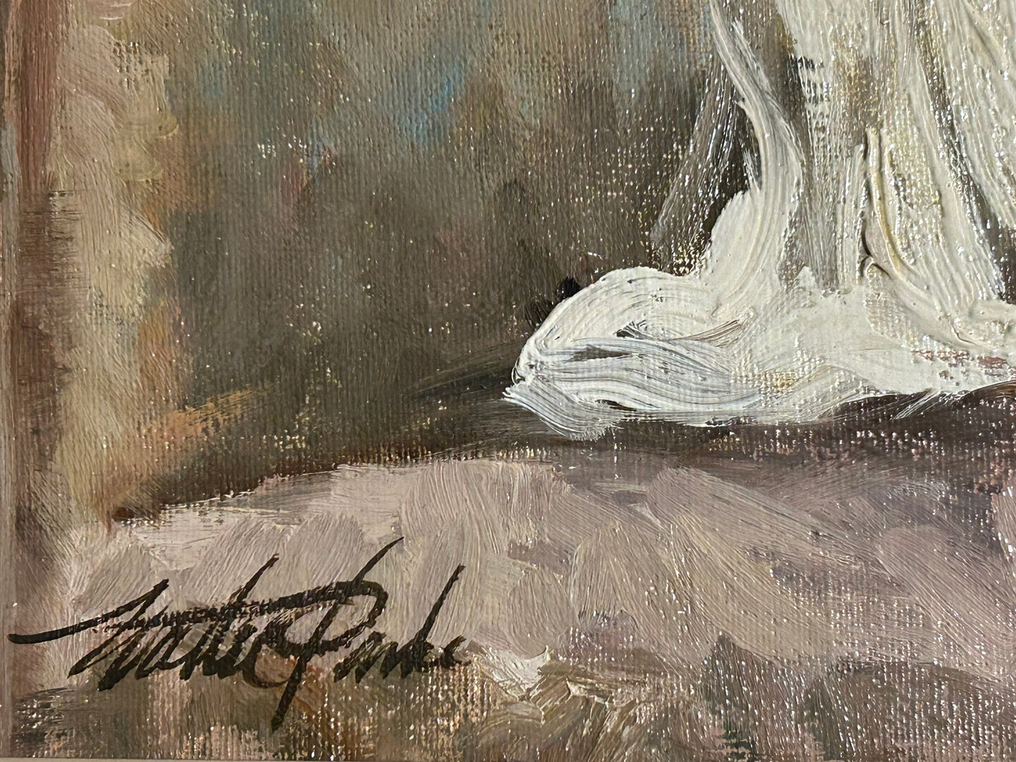 WALTER PARKE PAINTING OF NUDE WOMAN SMOKING PIPE