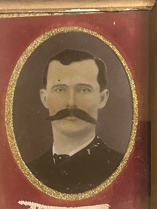 TINTYPE LARGE SIZE OF MUSTACHED MAN