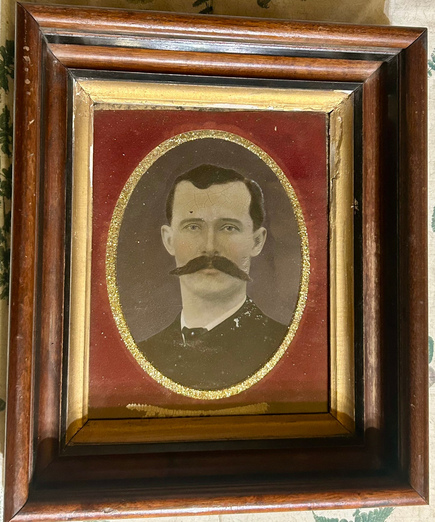 TINTYPE LARGE SIZE OF MUSTACHED MAN