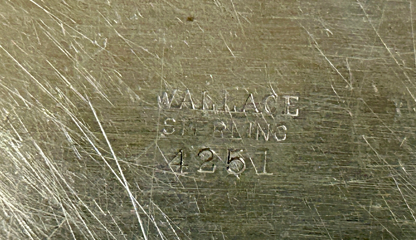 STERLING WALLACE SILVER CO. TRAY WITH CHERRIES DESIGN