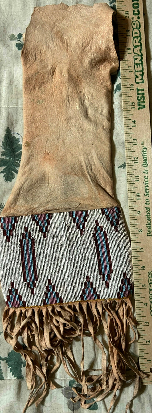 NATIVE AMERICAN BLACKFOOT TOBACCO BAG LATE 1800'S