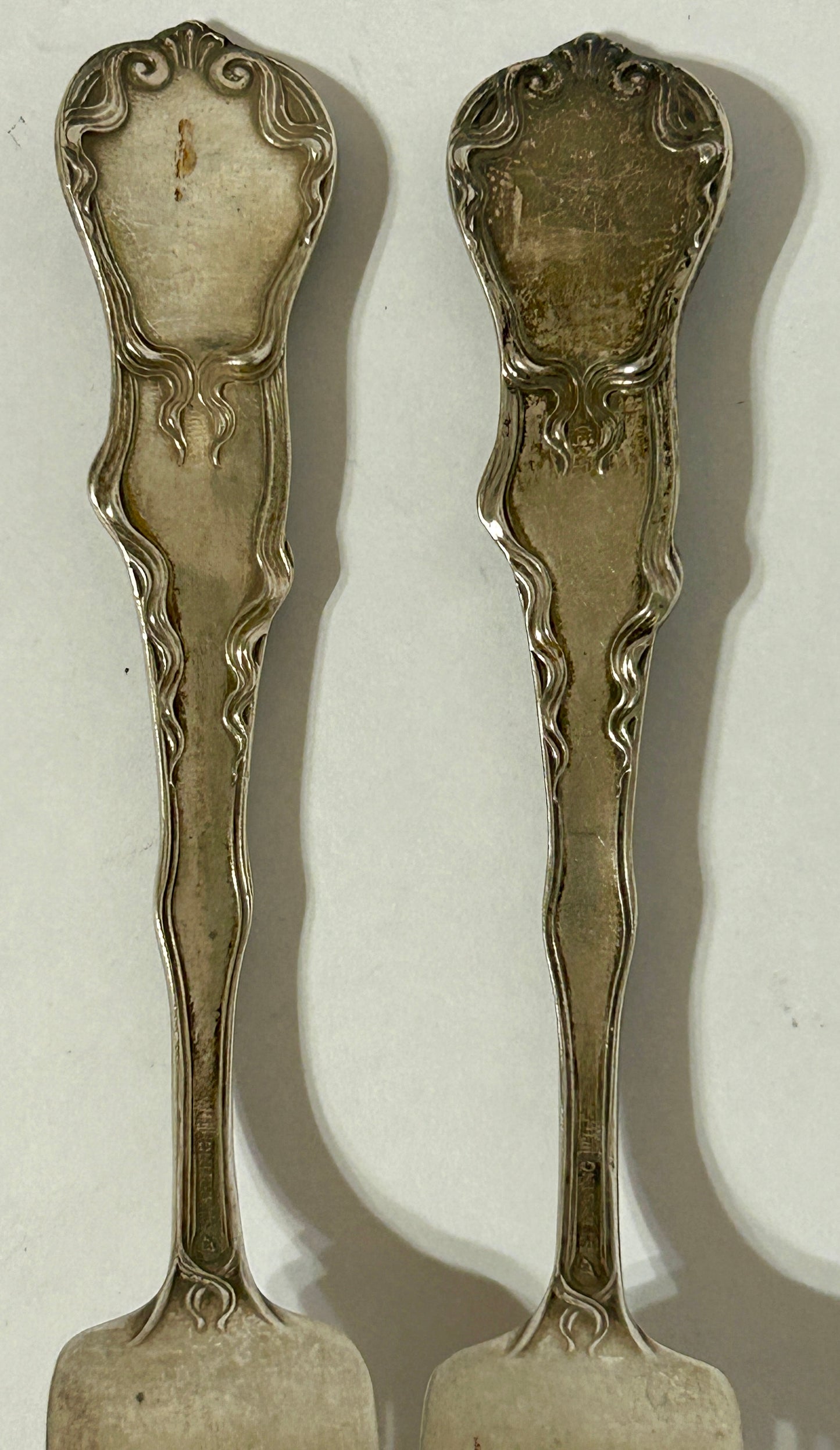 STERLING ZODIAC PATTERN HEAVY FORKS