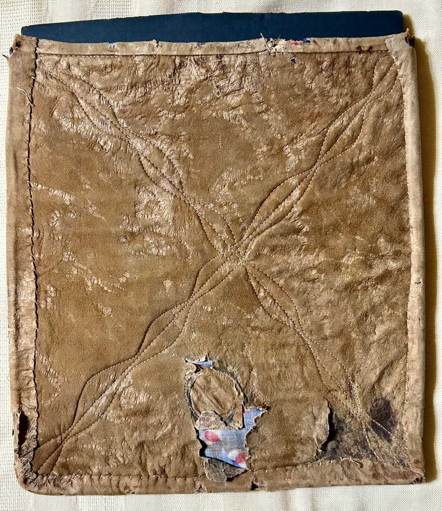 NATIVE AMERICAN BEADED FLAT BAG WITH SCULPTURED DESIGNS