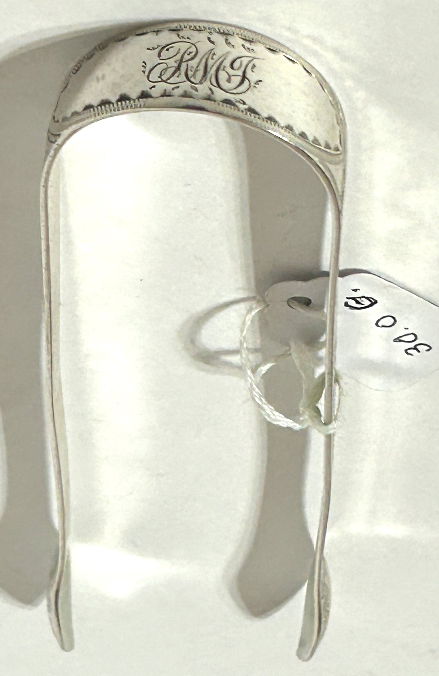 SILVER TONGS BY GEORGE BOWER OF LONDON CIRCA 1820