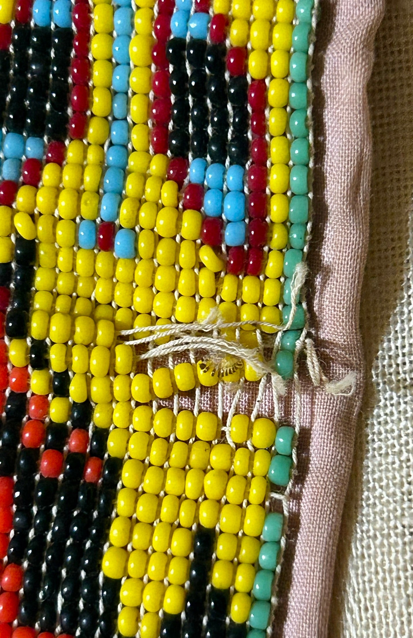 NATIVE AMERICAN 1940'S LOOM BEADED STRIP WITH BIRDS