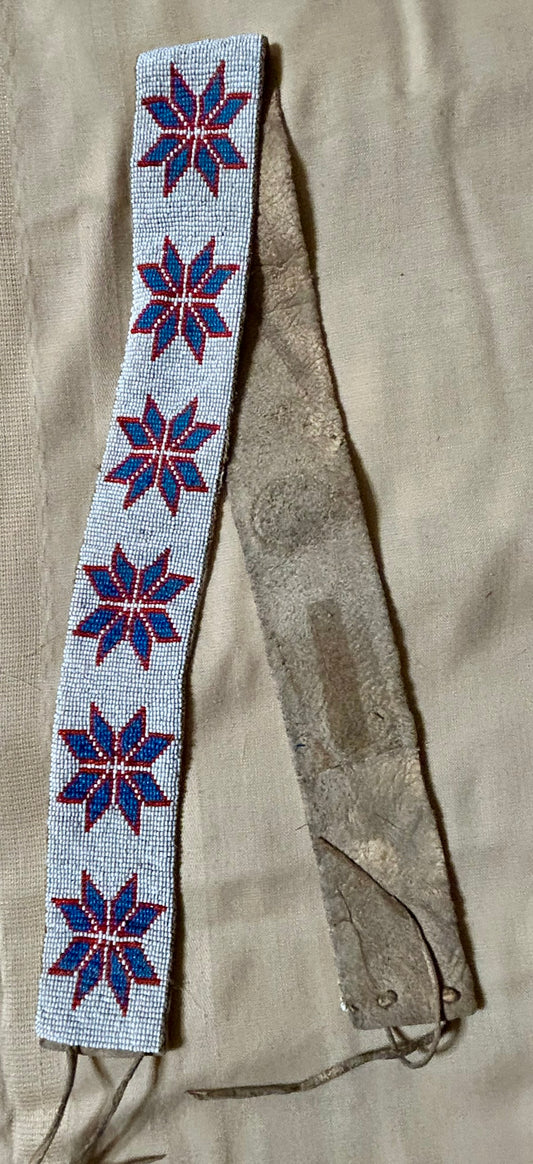 NATIVE AMERICAN BEADED BELT WITH STAR DESIGNS