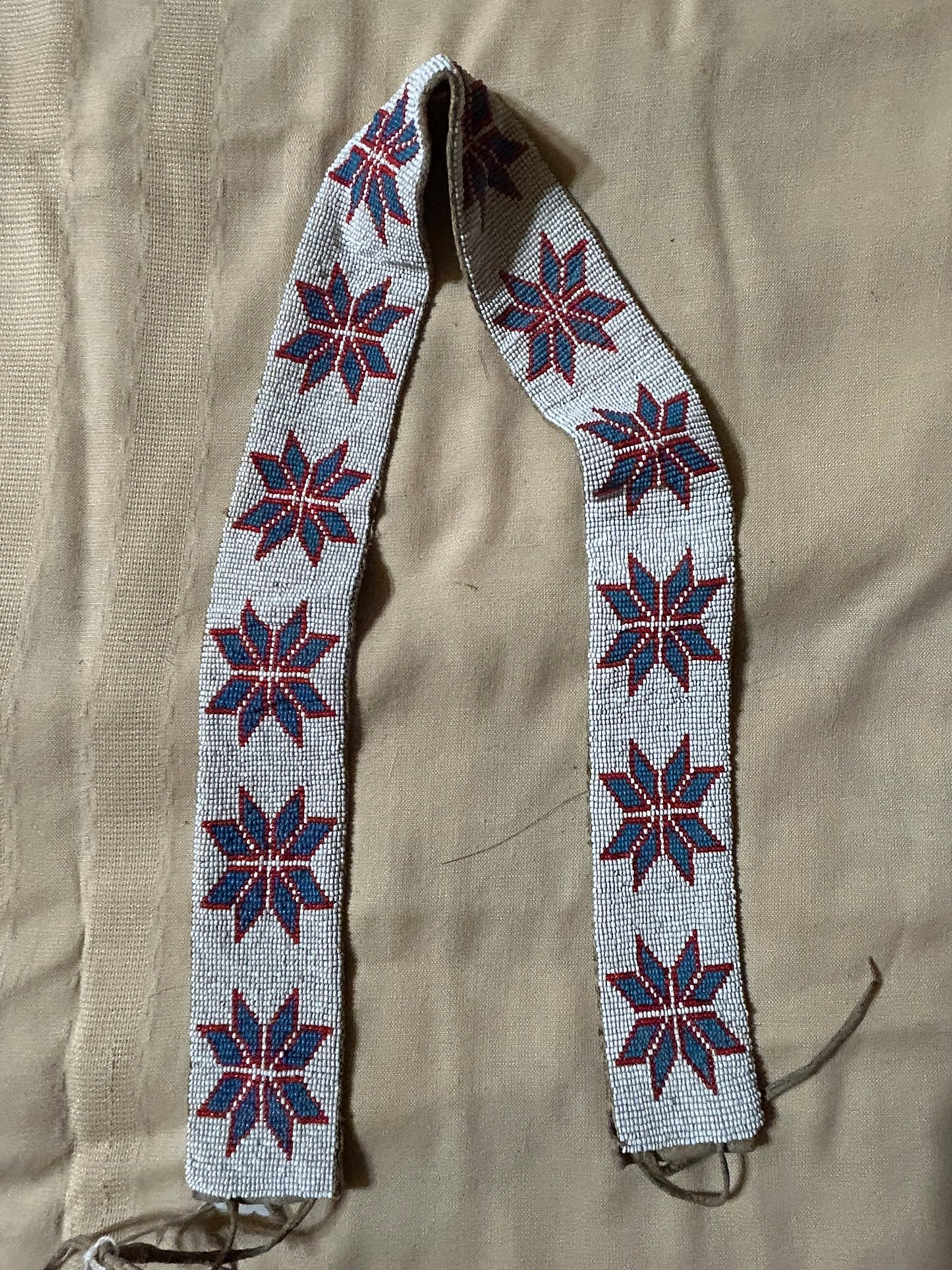 NATIVE AMERICAN BEADED BELT WITH STAR DESIGNS