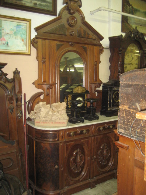 LARGE MARBLE TOP VICTORIAN SIDEBOARD