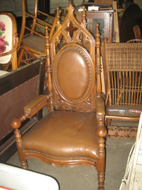 GOTHIC 1870's ARMCHAIR