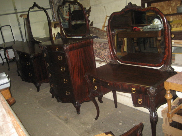 ANTIQUE 4 PIECE MAHOGANY BEDROOM SET EARLY 1900 PERIOD
