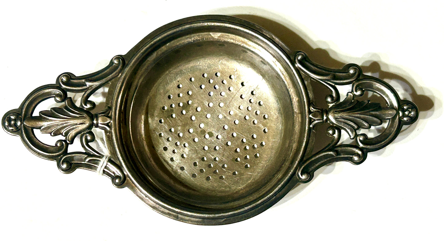 STERLING TEA STRAINER ANTIQUE