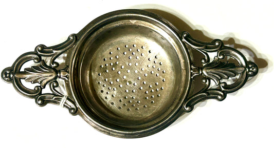 STERLING TEA STRAINER ANTIQUE
