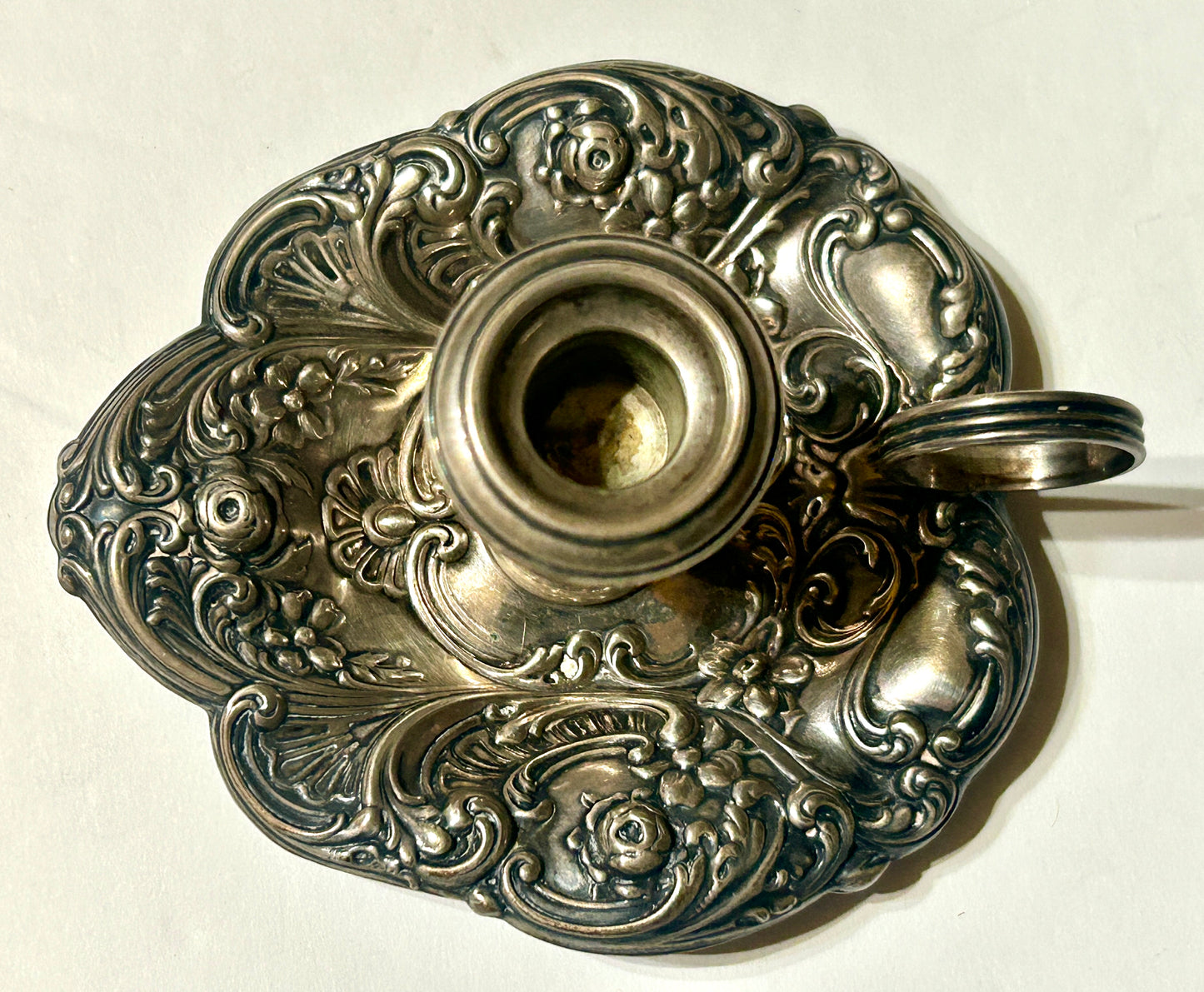 GORHAM STERLING SILVER SMALL FANCY CANDLE HOLDER