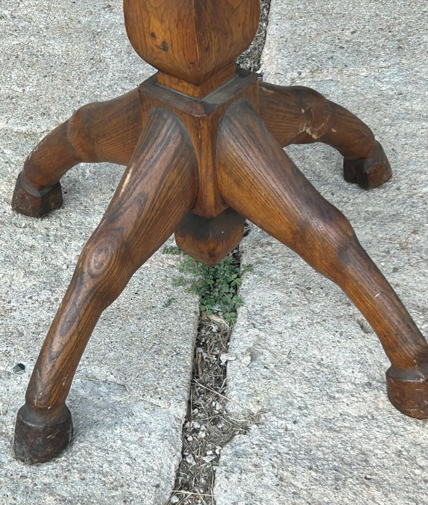 ANTIQUE FOLK ART INLAID STAND