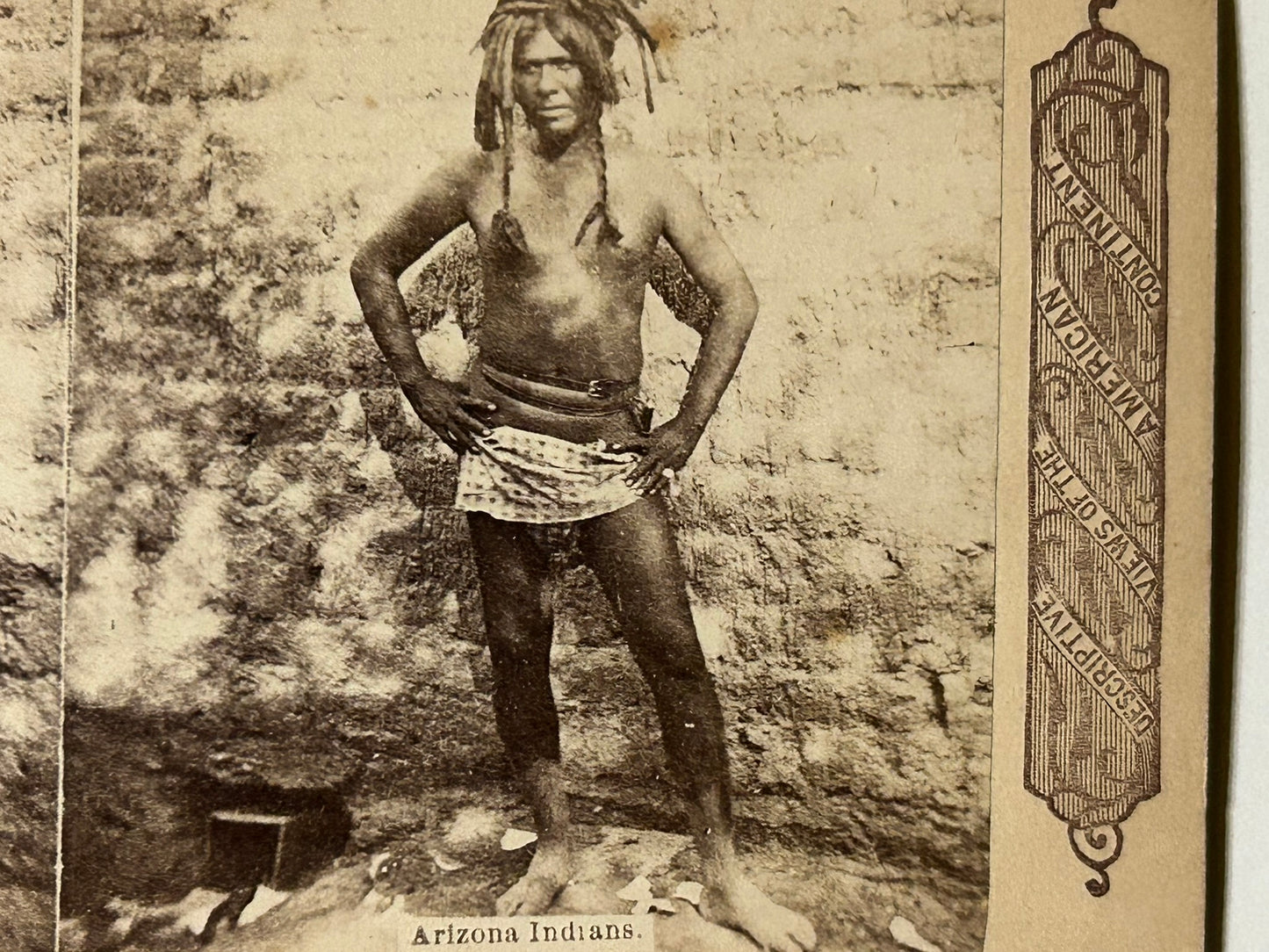 NATIVE AMERICAN STEREO VIEW CARD OF ARIZONA INDIAN